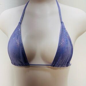 Holographic Rave STUNNING bikini top bright blue